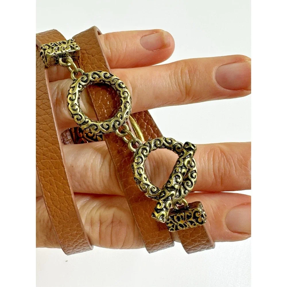 Premier Designs Desert Diva Wrap Bracelet Faux Turquoise Reversible Toggle